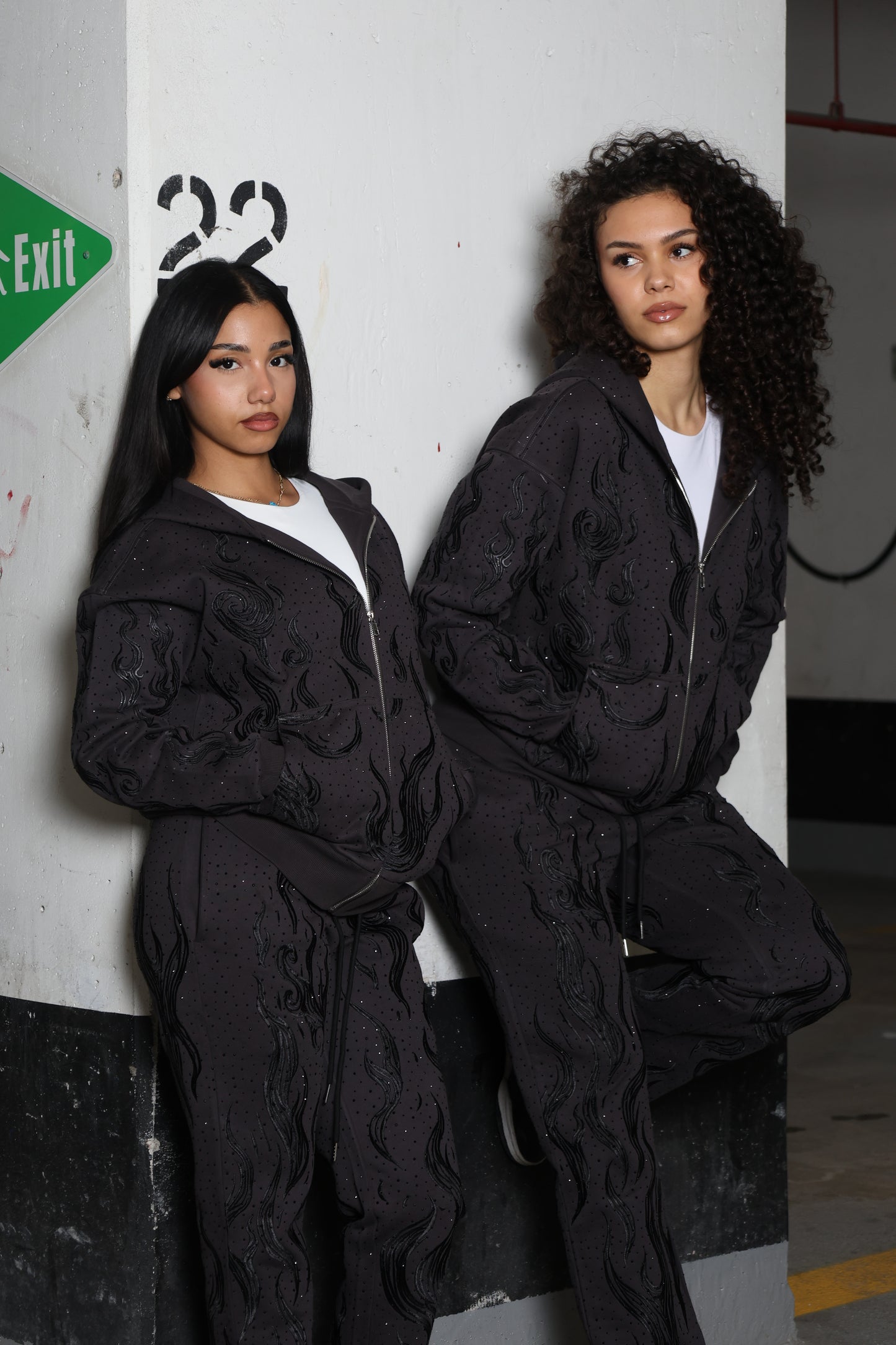 Black Flame Sweats Set