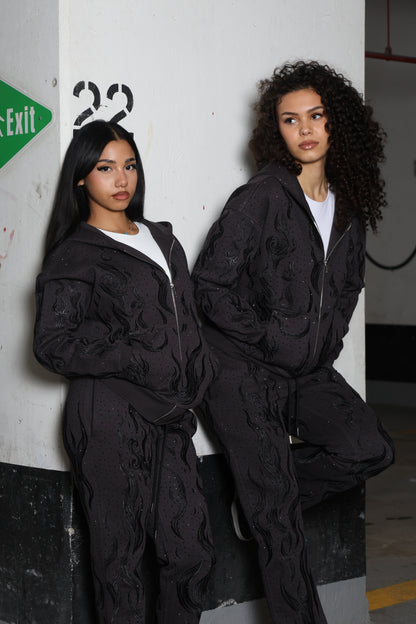 Black Flame Sweats Set